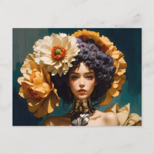 Carte Postale la fille aux fleurs