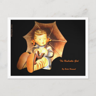 Carte Postale La fille aux parapluies