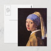Carte Postale La fille avec la perle d'oreille par Vermeer (Devant / Derrière)