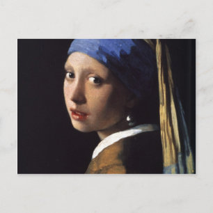 Carte Postale La Fille Avec La Perle Écoutant