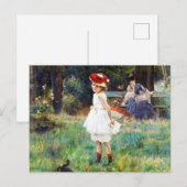 Carte Postale La fille avec les canards par Alfred Stevens (Devant / Derrière)