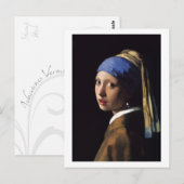 Carte Postale La fille avec une perle oreille par Johannes Verme (Devant / Derrière)