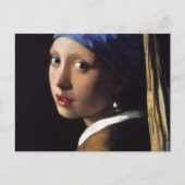 Carte Postale La fille de Johannes Vermeer avec une oreille perl (Devant)