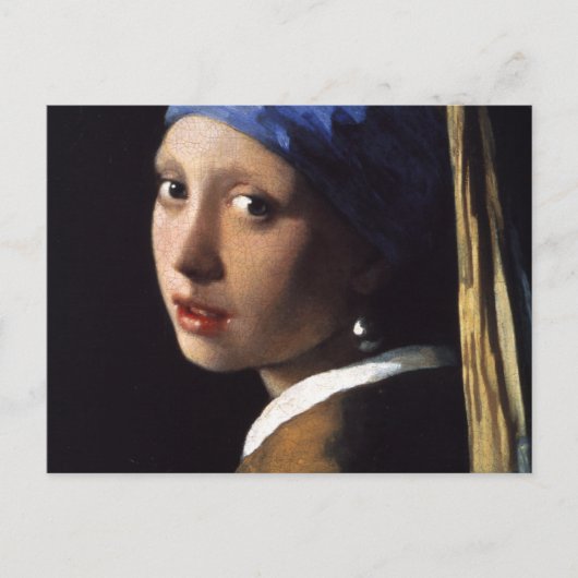 Carte Postale La fille de Johannes Vermeer avec une oreille perl (Devant)