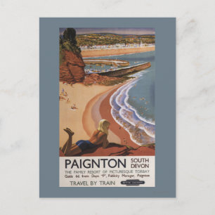 Carte Postale La fille des chemins de fer britanniques qui regar