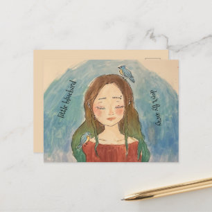 Carte Postale La Fille Des Merles Bleus Ne S'envole Pas