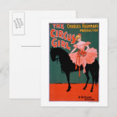 Carte Postale La Fille du Cirque - Femme à cheval Théâtre (Devant / Derrière)