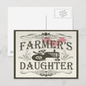 Carte Postale La fille du fermier mignonne (Devant / Derrière)