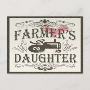 Carte Postale La fille du fermier mignonne