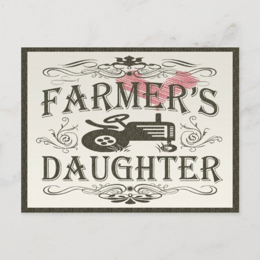 Carte Postale La fille du fermier mignonne (Devant)