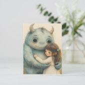 Carte Postale La fille et son ami monstre (Debout devant)