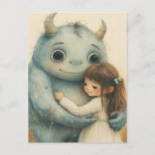 Carte Postale La fille et son ami monstre (Devant)