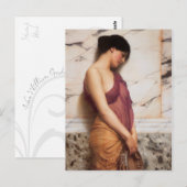 Carte Postale La fille Tambourine par John William Godward (Devant / Derrière)