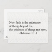 Carte Postale La foi est la substance des choses espérées (Devant / Derrière)