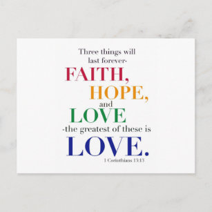 Carte Postale La foi, l'espoir, l'amour, le plus grand d'entre e