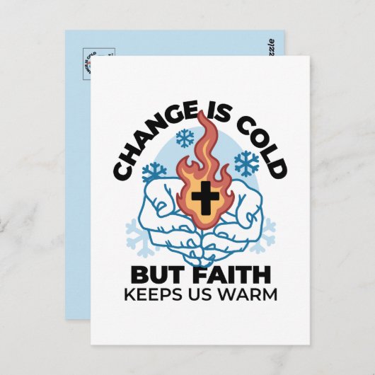 Carte Postale La foi nous réchauffe - L'application des oeuvres  (Devant / Derrière)