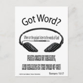 Carte Postale La foi vient en écoutant Design (Avez-vous des mot (Devant)