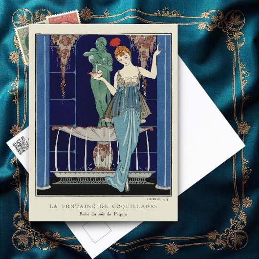 Carte Postale La fontaine Shell de George Barbier