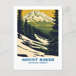Carte Postale La Forêt nationale du Mont Baker illustration retr