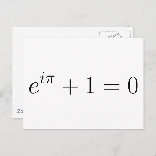 Carte Postale La formule d'Euler (Devant / Derrière)