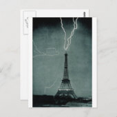 Carte Postale La foudre frappe la Tour Eiffel, 1902 (Devant / Derrière)