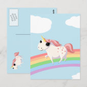 Carte Postale La fraise à la licorne (Devant / Derrière)