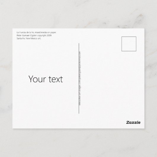 Carte Postale La Fuerza de la Fe The Power of Faith Inspiration (Dos)