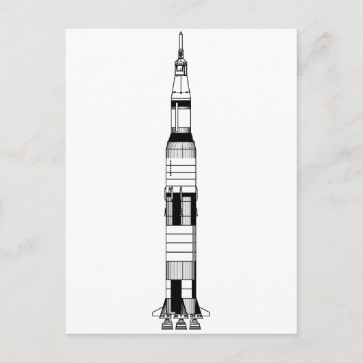 Carte Postale La fusée Saturn V (Devant)