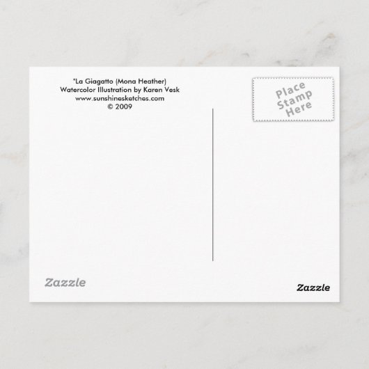 Carte Postale La Giagatto (Mona Heather) (Dos)