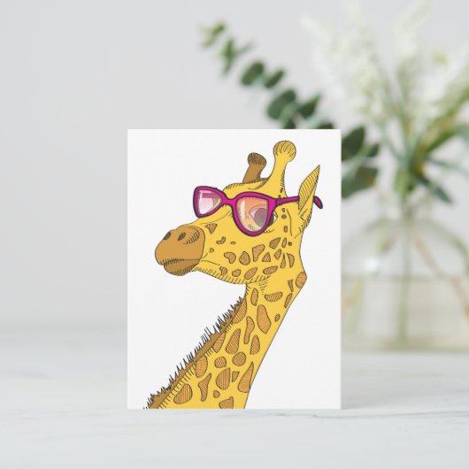 Carte Postale La girafe Hipster (Debout devant)