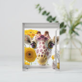 Carte Postale La Giraffe Peeks dans la fenêtre (Debout devant)