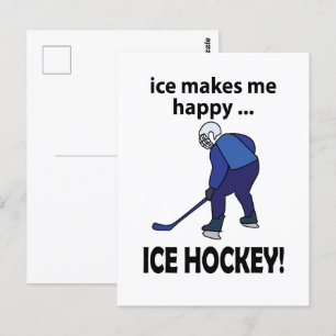 Carte Postale La Glace De Hockey Sur Glace Me Rend Joyeux Hockey