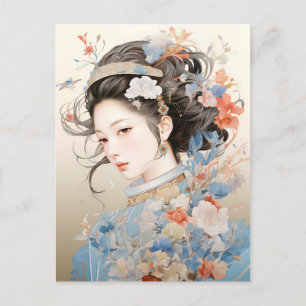 Carte Postale La grâce des femmes chinoises traditionnelles