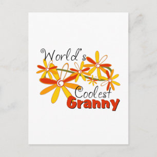 Carte Postale La grand-mère la plus cool du monde floral