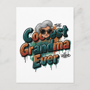 Carte Postale La grand-mère la plus cool que jamais Cool Graffit