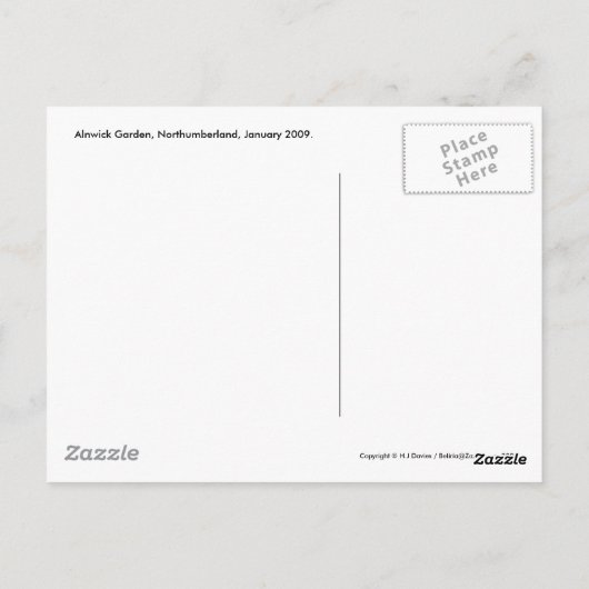 Carte Postale La Grande Cascade, Alnwick Garden (Dos)