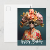 Carte Postale La Grande Dame Flower Casquette (Devant / Derrière)