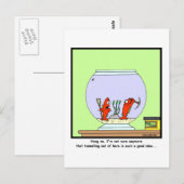 Carte Postale La grande évasion : Caricature de poisson rouge (Devant / Derrière)