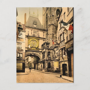 Carte Postale La grande horloge, Rouen, France vintage Photochro