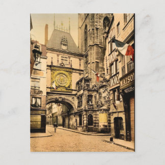 Carte Postale La grande horloge, Rouen, France vintage Photochro