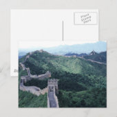Carte Postale La Grande Muraille de Chine près de Pékin (Devant / Derrière)