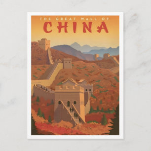 Carte Postale La Grande Muraille de Chine Voyage Vintage