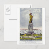 Carte Postale La Grande Statue Bartholdi de Liberty Currie Ives (Devant / Derrière)