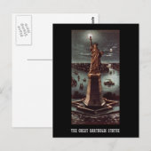 Carte Postale La grande statue de Bartholdi (Devant / Derrière)