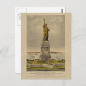 Carte Postale La Grande Statue de Bartholdi par Ives 1885 (Devant / Derrière)
