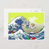 CARTE POSTALE LA GRANDE VAGUE (Devant / Derrière)