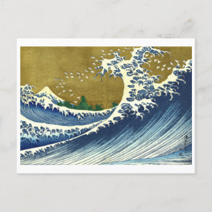 Carte Postale La Grande Vague couleur Hokusai