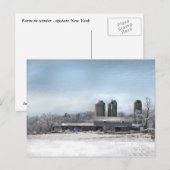 Carte Postale La grange en hiver (Devant / Derrière)