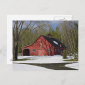 Carte Postale La Grange Rouge En Hiver (Devant / Derrière)