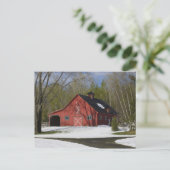 Carte Postale La Grange Rouge En Hiver (Debout devant)